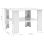 vidaXL Table basse Blanc brillant 60x60x42 cm Bois d’ingénierie