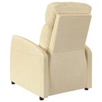 vidaXL Fauteuil inclinable Crème Tissu