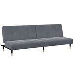 vidaXL Canapé-lit à 2 places avec repose-pied gris foncé velours