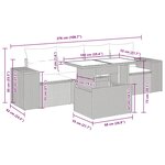 vidaXL Salon de jardin avec coussins 5 Pièces beige résine tressée