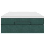 vidaXL Cadre de lit ottoman avec matelas vert foncé 120x200 cm velours
