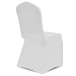 Housse blanche extensible pour chaise 6 pièces