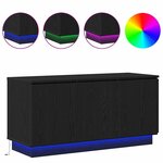 vidaXL Meuble TV avec LED Chêne noir 100 x 38 x 49 cm