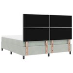 vidaXL Lit à ressorts avec matelas Gris clair 180 x 200 cm Velours