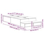 vidaXL Cadre de lit de rangement en bois vieilli 90x200 cm
