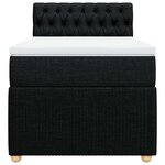 vidaXL Sommier à lattes de lit avec matelas Noir 100x200 cm Tissu