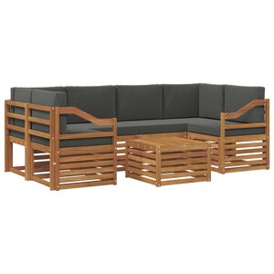 vidaXL Ensemble de canapés d'extérieur 7 Pièces Naturel et Anthracite