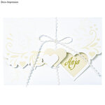 Cartes avec coeurs blanc 6 feuilles