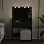 vidaXL Coiffeuse avec LED noir 80x41x134 5 cm