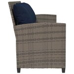 vidaXL Canapé de jardin avec coussins 5 places gris résine tressée