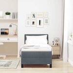 vidaXL Lit à ressorts avec matelas Gris foncé 80 x 200 cm Velours