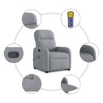 vidaXL Fauteuil de massage inclinable Gris clair Tissu