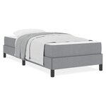 vidaXL Lit à ressorts avec matelas Gris clair 100 x 200 cm tissu
