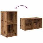 vidaXL Meuble TV mural 2 Pièces Bois ancien 37 x 37 x 72 cm