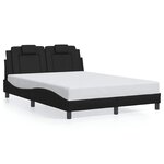 vidaXL Cadre de lit Viana sans matelas noir 140x190 cm similicuir