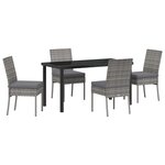 vidaXL Ensemble de Salle à Manger de Jardin 5 Pièces Gris Poly Rattan