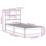 vidaXL Cadre de lit sans matelas cire marron 75x190 cm bois pin massif