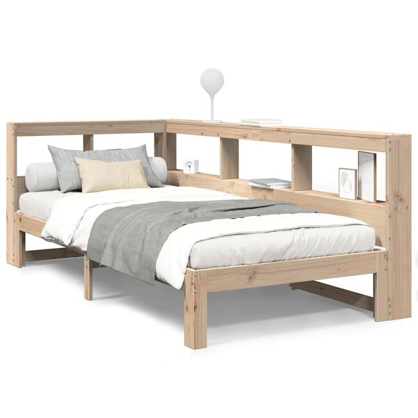 vidaXL Lit bibliothèque sans matelas 90x190 cm bois de pin massif