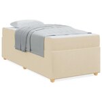 vidaXL Cadre de lit avec matelas Crème 90 x 190 cm tissu