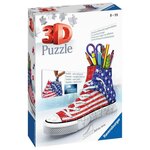 Puzzle 3d sneaker - american style - ravensburger - puzzle 3d enfant - sans colle - pot a crayons 108 pieces - des 8 ans