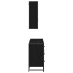 vidaXL Ensemble de mobilier de salle de bain 2 Pièces Chêne noir