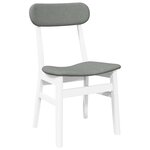 vidaXL Chaises à manger coussins 2 Pièces blanc bois massif caoutchouc