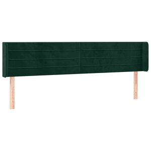 vidaXL Tête de lit avec oreilles Vert foncé 183x16x78/88 cm Velours