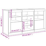 vidaXL Buffet avec lumières LED chêne sonoma 123x37x67 cm