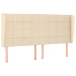 vidaXL Tête de lit avec oreilles Crème 203x23x118/128 cm Tissu
