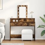 Coiffeuse vidaXL avec lumières LED Chêne fumé 100x41x140 cm