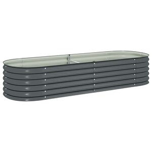 vidaXL Lit surélevé de jardin 240x80x44 cm Acier galvanisé Gris