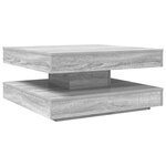 vidaXL Table basse rotative à 360 degrés sonoma gris 70x70x34 5 cm