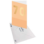 Carte D'anniversaire 70 Ans En Or - Orange - A Message - Pour Homme Et Femme - 11 5 X 17 Cm - Draeger paris