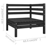 Salon de jardin meuble d'extérieur ensemble de mobilier 8 pièces bois de pin massif noir 02_0017848