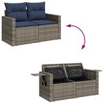 vidaXL Salon de jardin 5 Pièces avec coussins gris résine tressée