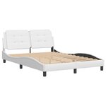 vidaXL Cadre de lit sans matelas Zadar blanc 140x190 cm similicuir