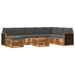 vidaXL Ensemble de canapés d'extérieur 7 Pièces Naturel et Anthracite
