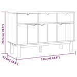 vidaXL Buffet OTTA Marron et blanc 114x43x73 5 cm Bois massif pin