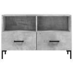 vidaXL Meuble TV Gris béton 80x36x50 cm Bois d'ingénierie
