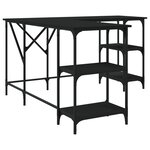 vidaXL Bureau noir 139x139x75 cm bois d'ingénierie