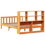 vidaXL Lit bibliothèque sans matelas cire marron 140x200 cm pin massif
