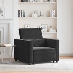 vidaXL Canapé-lit Simple 3-en-1 Convertible en Velours Noir