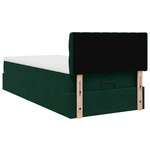 vidaXL Cadre de lit ottoman avec matelas vert foncé 90x190 cm velours