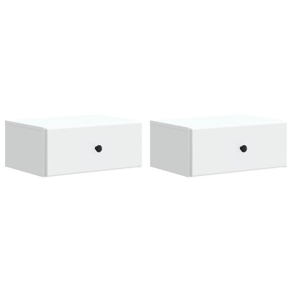 vidaXL Cabinet de chevet mural 2 Pièces Blanc 49 x 34 5 x 20 cm
