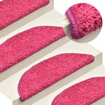 vidaXL Tapis d'escalier 30 Pièces rose 56x17x3 cm