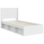vidaXL Cadre de lit avec rangement et tête de lit Blanc 90 x 200 cm