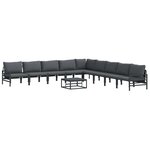 vidaXL Ensemble de canapé de jardin 10 Pièces Anthracite Acier