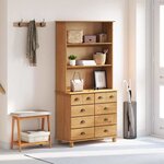 vidaXL Hutch ASKIM marron miel 91 x 40 x 184 cm Bois de pin massif