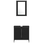 vidaXL Ensemble de mobilier de salle de bain avec étagère 3 Pièces Noir