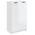 vidaXL Meuble chaussures Blanc brillant 59x35x100 cm Bois d'ingénierie
